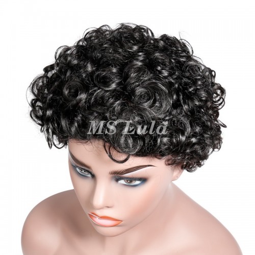 Natural Color Pixie Cut Human Hair Wig Machine-made Wig for Women | Human Hair Wig | Lace Front